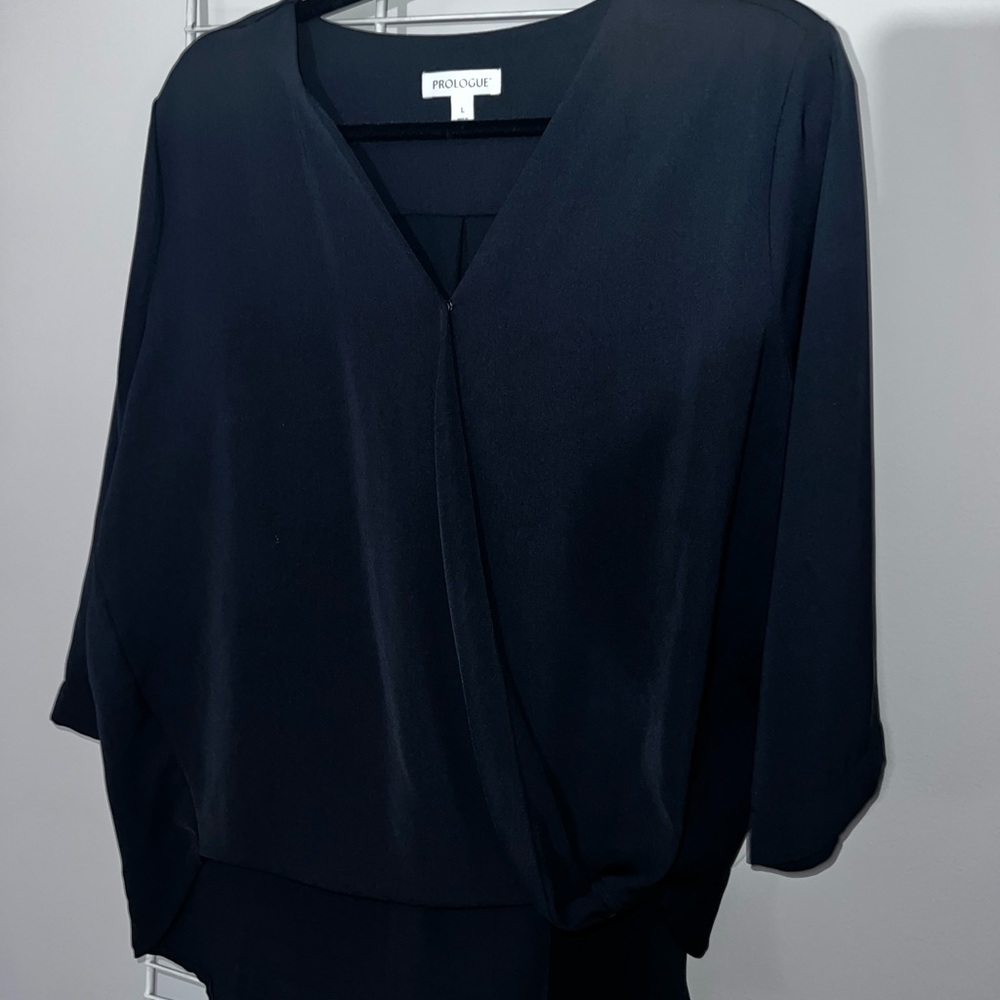 Black slouchy blouse